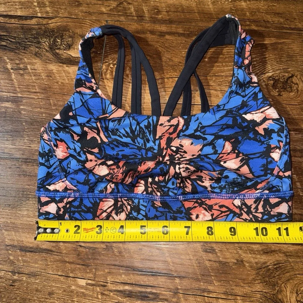 Lululemon Blue Coral Mixed Print Sports Bra Women's‎ Size 4 Athletic